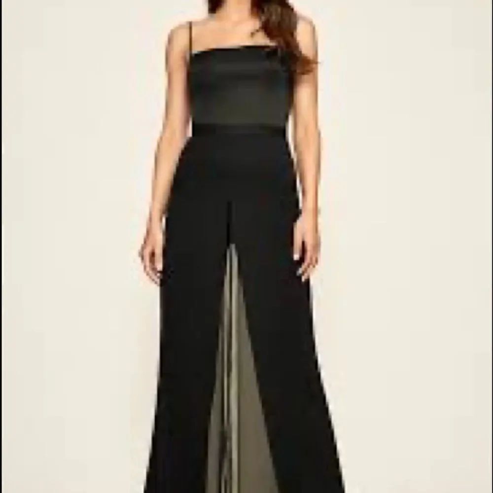 Tadashi Shoji Black Seaton Chiffon Panel Pant